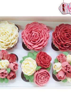 Cupcakes flores vintage