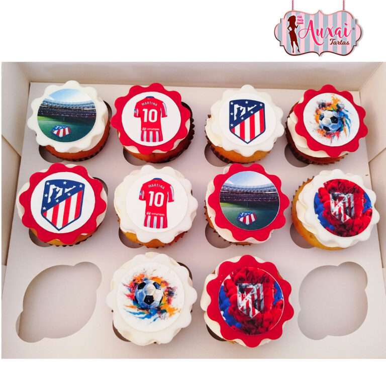 Cupcakes fútbol Atlético de Madrid