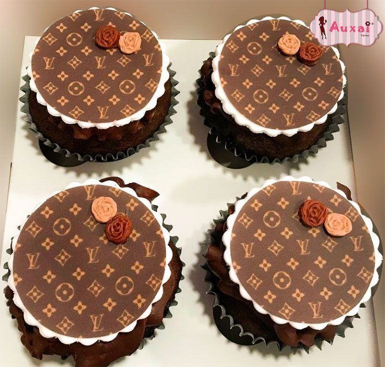 Cupcakes Louis Vuitton con papel de azúcar comestible