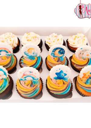 Cupcakes lunas y estrellas
