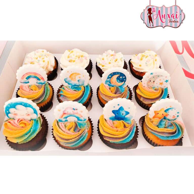 Cupcakes lunas y estrellas