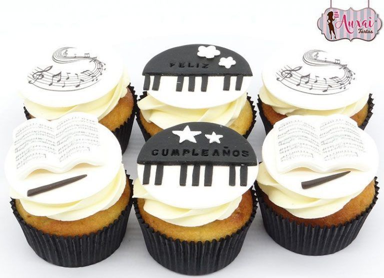 Cupcakes temática de música y piano