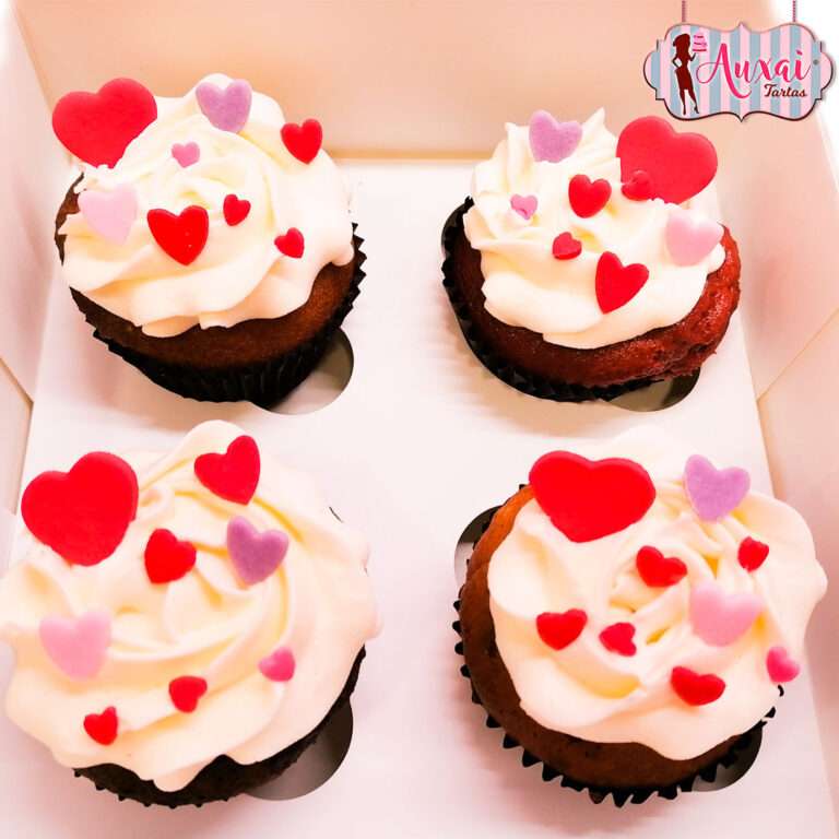 Cupcakes sencillos San Valentín