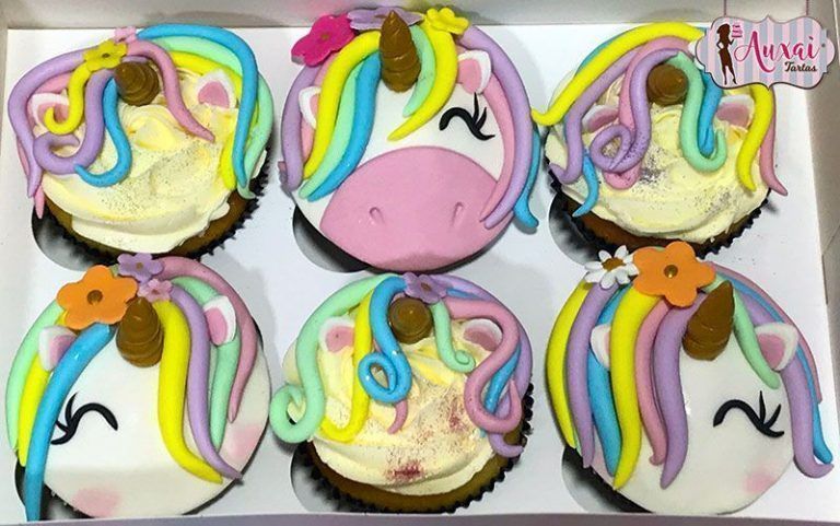 Cupcakes unicornio fondant