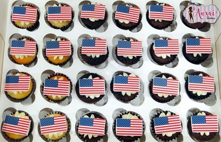 Cupcakes bandera USA