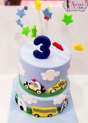 Tarta infantil coches 2D