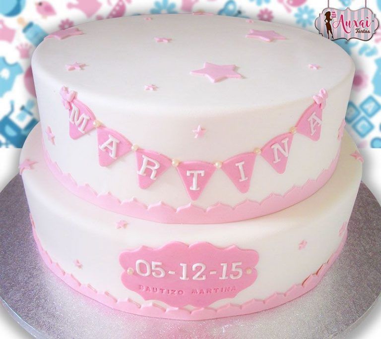 Tarta bautizo estrellas