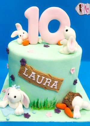 Tarta infantil animales conejos