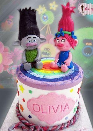 Tarta Trolls Poppy y Branch