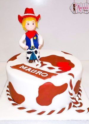 Tarta vaquero de rodeo fondant
