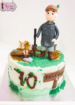 Tarta cazador personalizada fondant