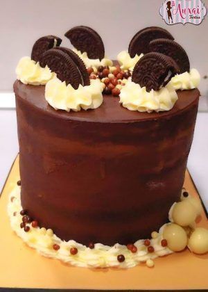 Tarta semi naked de chocolate