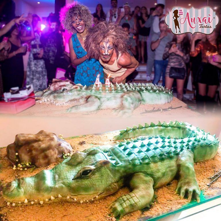 Tarta cocodrilo escultura en 3D