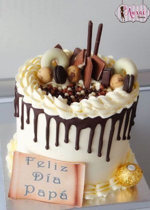 Tarta drip cake día del padre sin fondant pastel personalizado Madrid