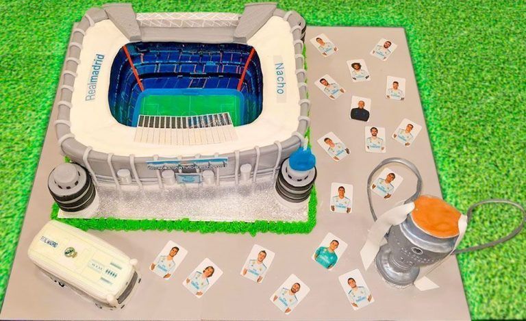 Tarta fútbol estadio Santiago Bernabéu Real Madrid