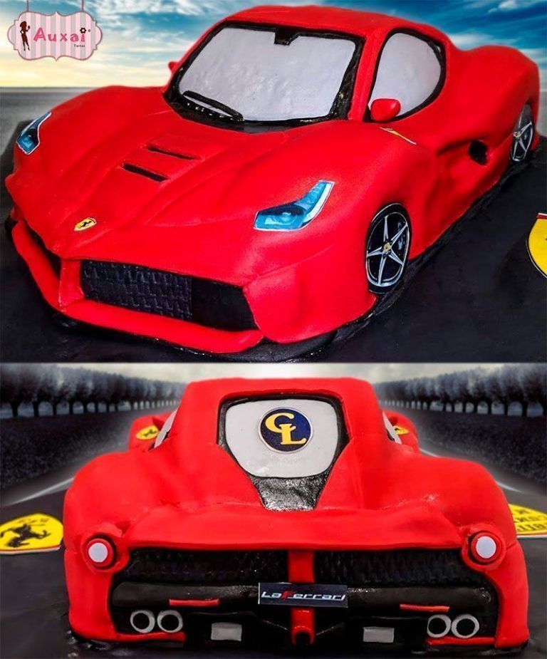 Tarta coche Ferrari 3D