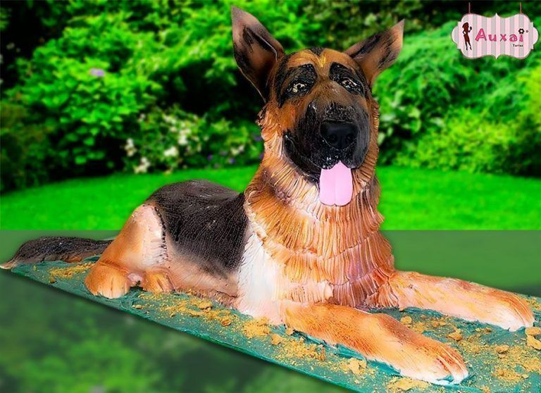 Tarta perro Pastor Alemán 3D