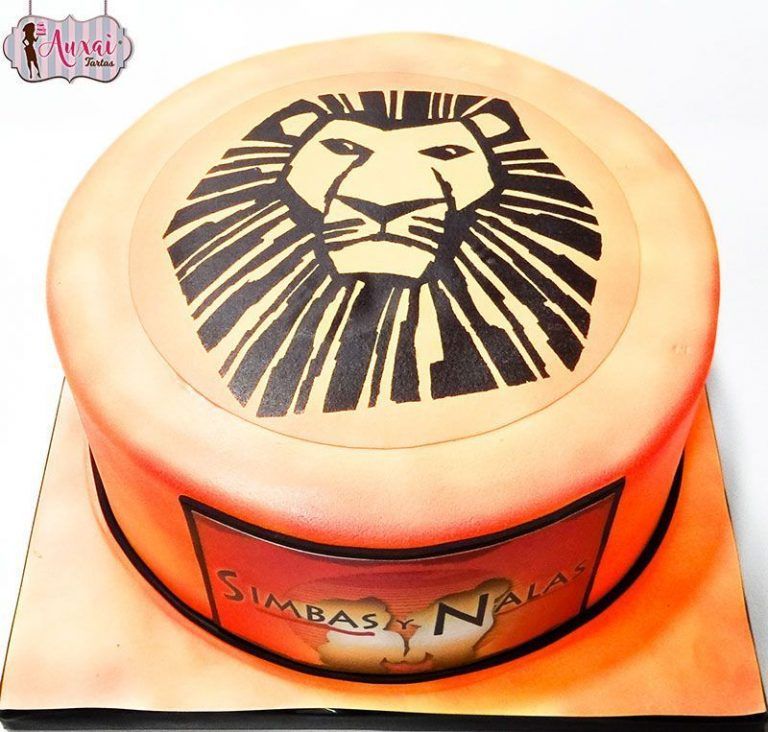 Tarta papel de azúcar musical El Rey León