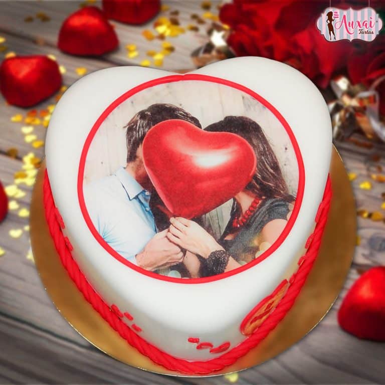Tarta de San Valentín personalizada con foto