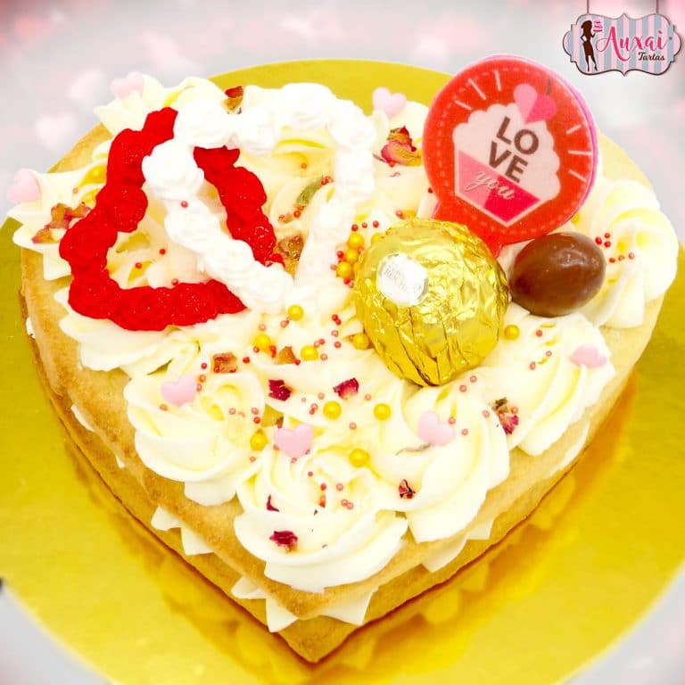 Tarta de galletas corazón San Valentín