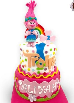 Tarta Trolls multicolor