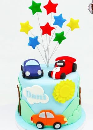 Tarta infantil coches