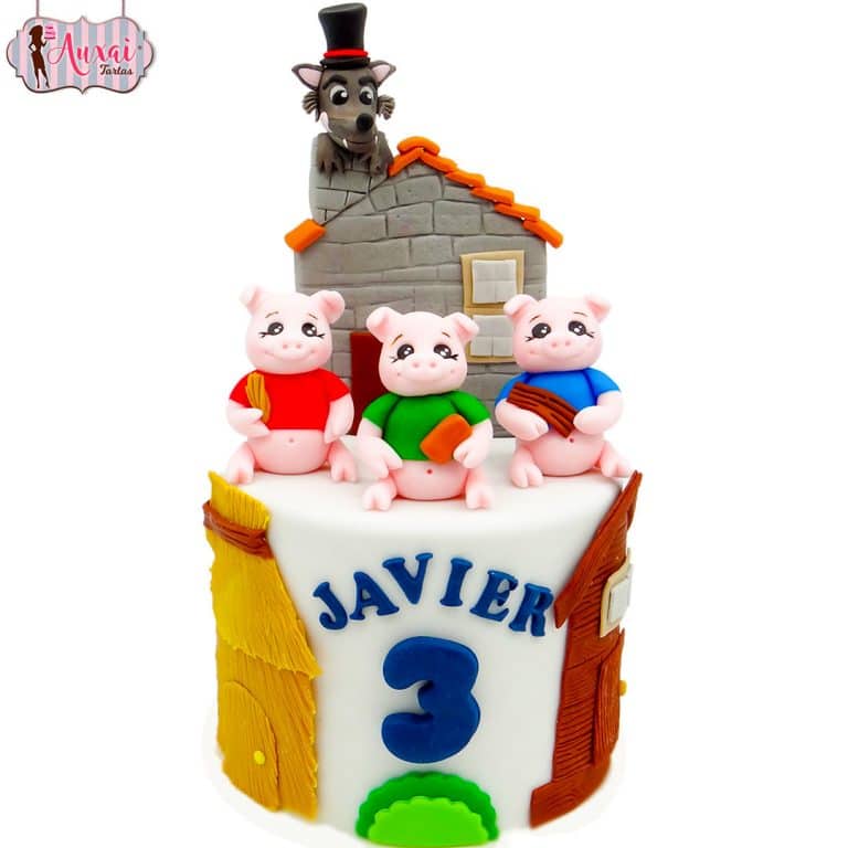 Tarta Los Tres Cerditos y el Lobo Feroz