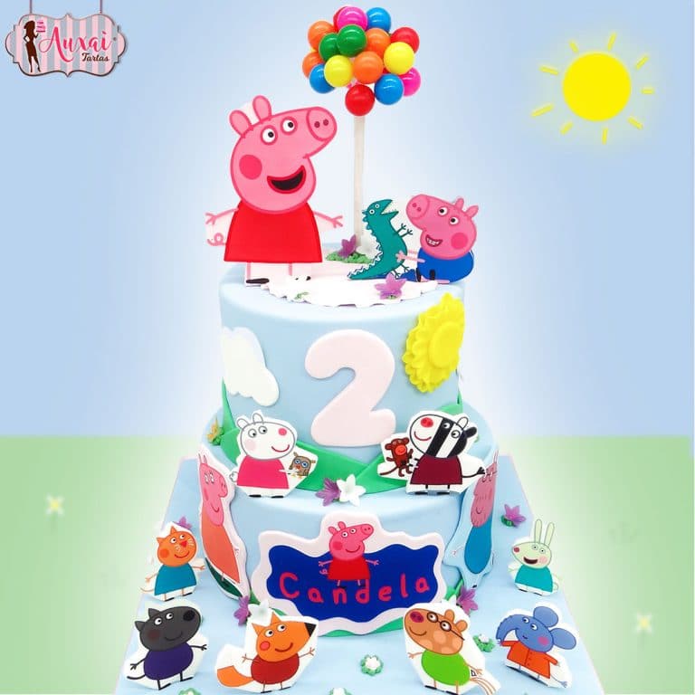 Tarta Peppa Pig y amigos con Papel de azúcar