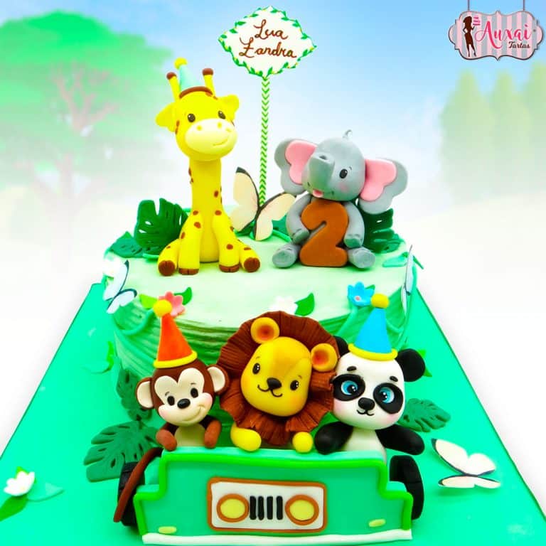 Tarta infantil animales de la Selva