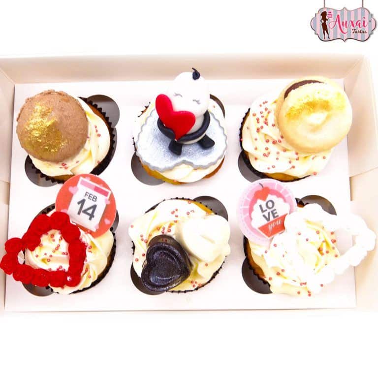 Cupcakes de San Valentin y Macarons