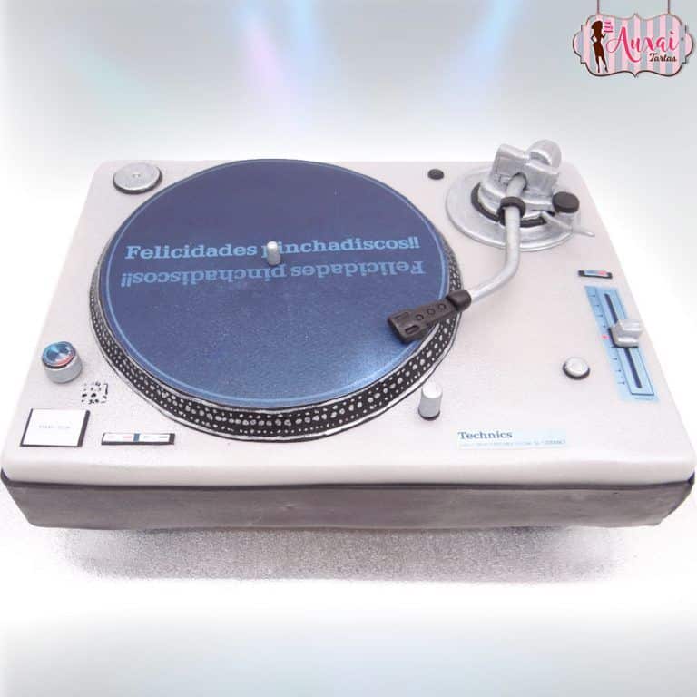 Tarta tocadiscos pinchadiscos y DJ