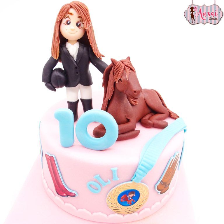 Tarta personalizada Amazona y Caballo