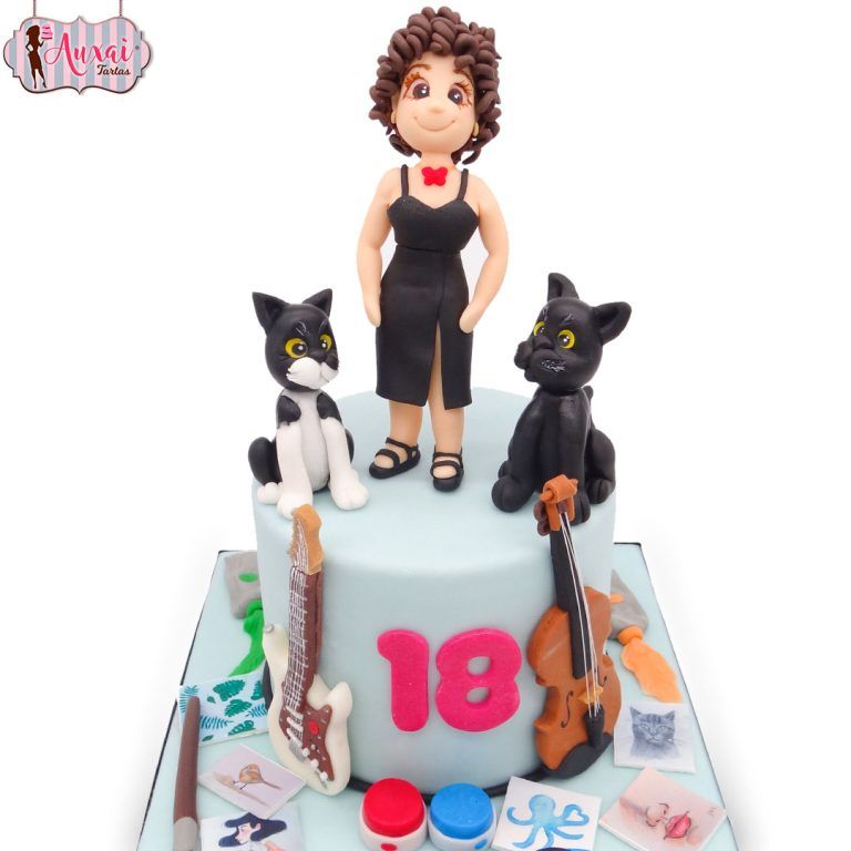 Tarta 18 cumpleaños música y arte