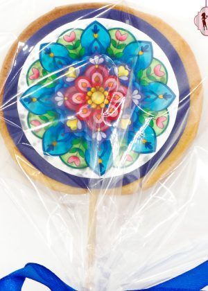 Galleta personalizada mandala con palo