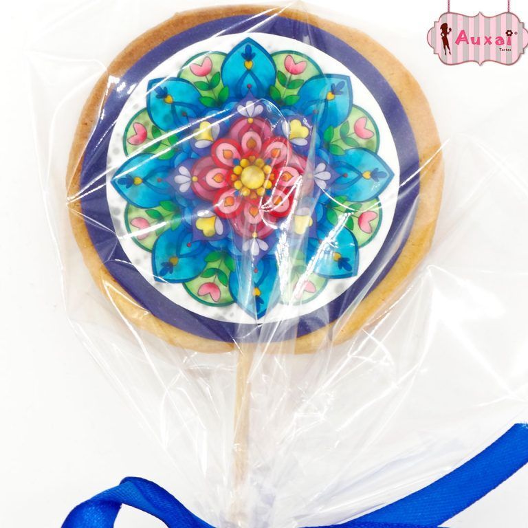 Galleta personalizada mandala con palo