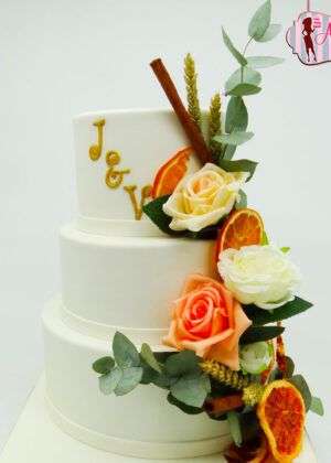 Tarta boda fruta deshidratada