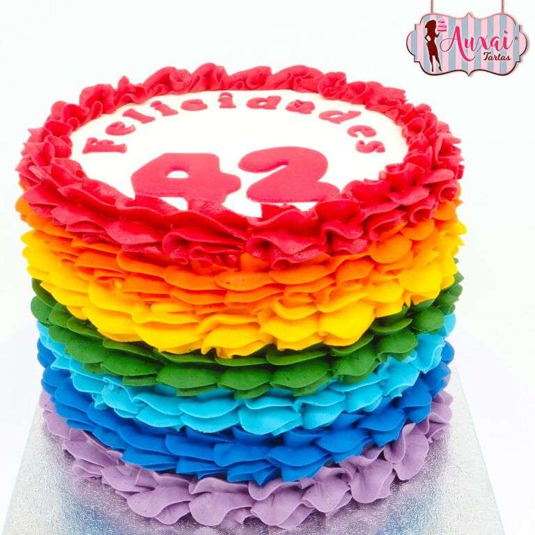 Tarta buttercream arcoiris
