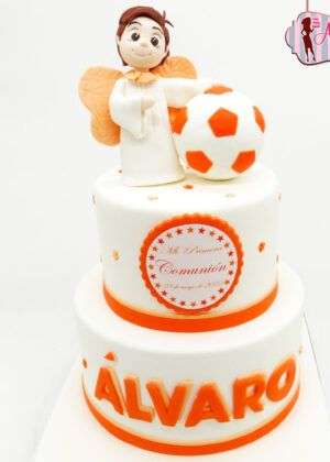 Tarta comunión naranja