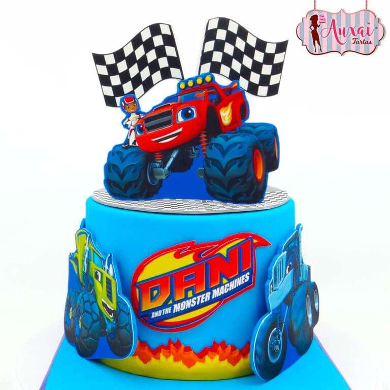 Tarta Monster Machine papel de azúcar