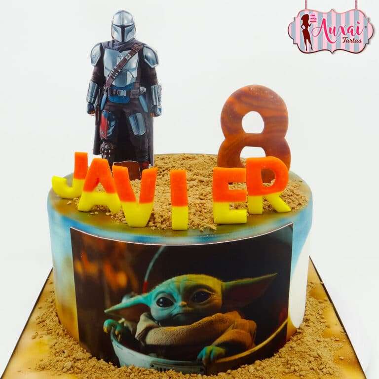 Tarta The Mandalorian papel de azúcar