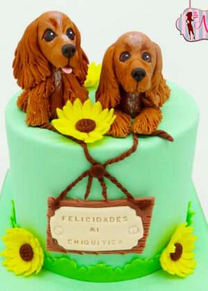 Tarta animales perros cocker