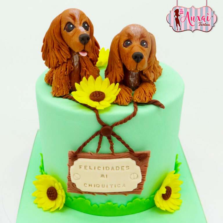 Tarta animales perros cocker