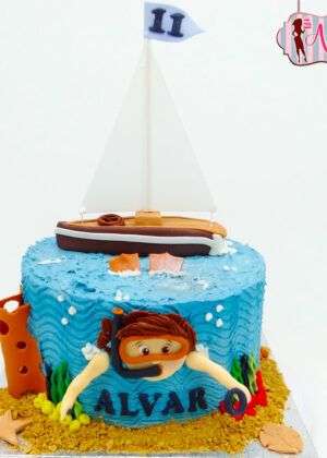 Tarta infantil buceador