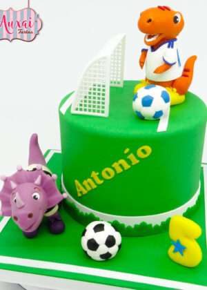 Tarta dinosaurios fútbol