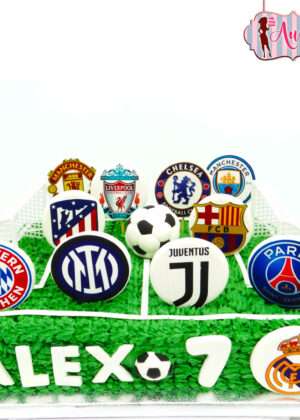 Tarta equipos de fútbol - sin fondant