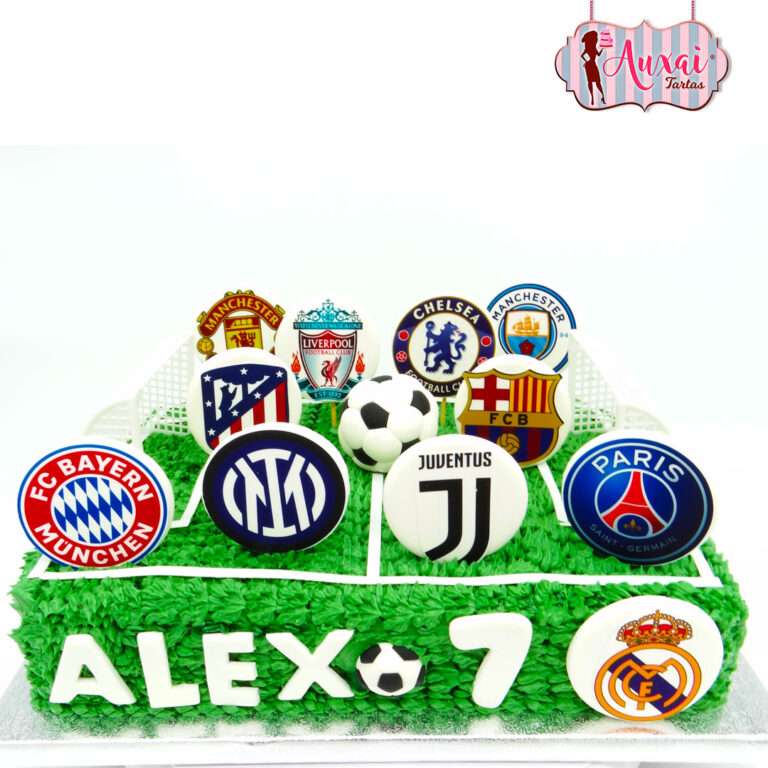 Tarta equipos de fútbol - sin fondant