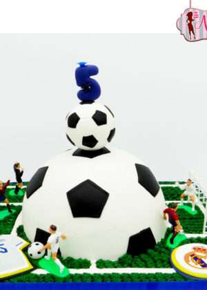 Tarta fútbol campo y balón