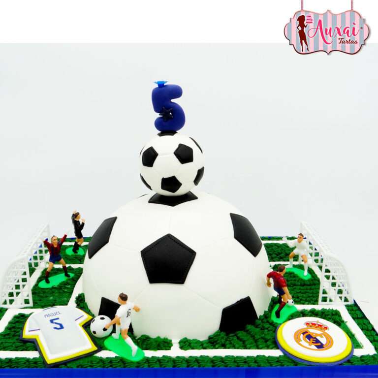 Tarta fútbol campo y balón