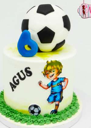 Tarta fútbol dibujos animados