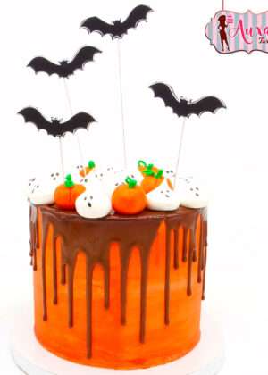Tarta halloween calabazas - sin fondant
